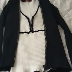 Elegant two piece sweater.  Rhinestone zippers
